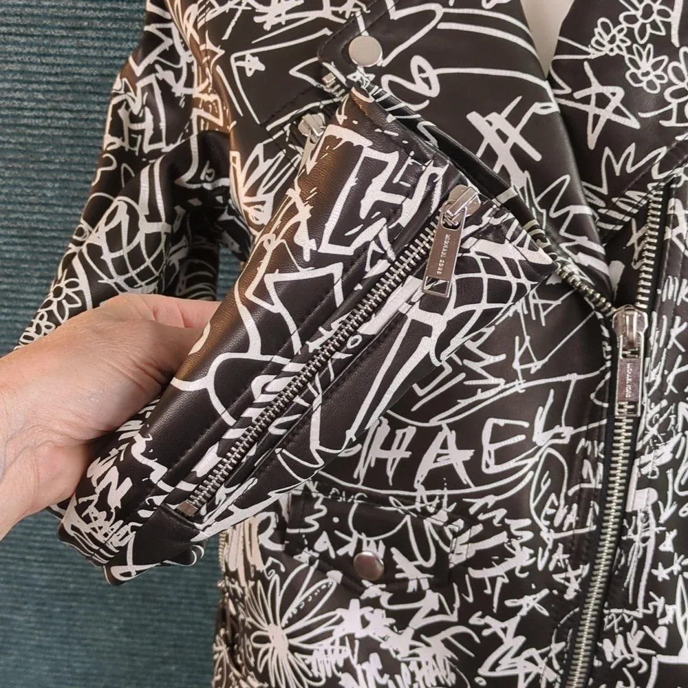 MK Graffiti Moto Jacket 100% Lamb Leather